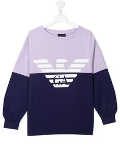 Emporio Armani Kids толстовка в стиле колор-блок с логотипом