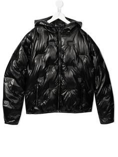 Emporio Armani Kids куртка с капюшоном и нашивкой-логотипом
