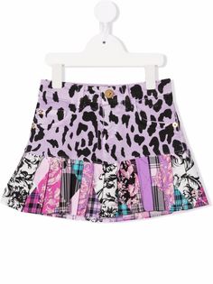 Versace Kids юбка мини с леопардовым принтом
