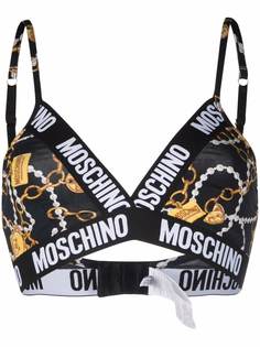 Moschino бюстгальтер с треугольными чашками и логотипом