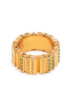 Versace кольцо Greca с кристаллами