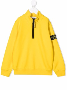 Stone Island Junior джемпер на молнии с нашивкой-логотипом