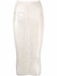Balmain юбка в рубчик с эффектом металлик