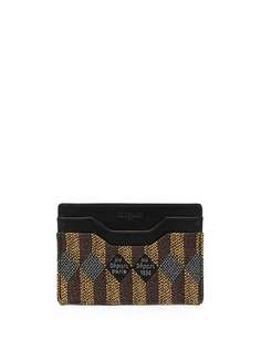 Au Départ geometric logo-print card holder