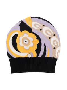 Emilio Pucci Junior шапка бини с цветочным принтом