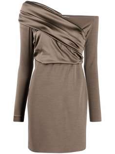 Fendi платье мини с открытыми плечами и сборками