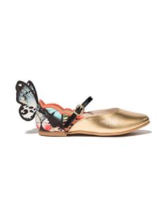 Sophia Webster Mini балетки Butterfly с эффектом металлик