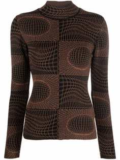 Paloma Wool топ с высоким воротником и абстрактным узором