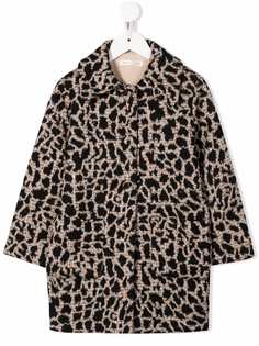 Zhoe & Tobiah однобортное пальто с леопардовым принтом