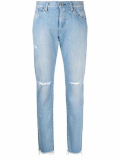 Junya Watanabe джинсы скинни с эффектом потертости