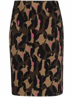 DVF Diane von Furstenberg трикотажная юбка с леопардовым принтом