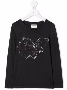 Kenzo Kids футболка с длинными рукавами и принтом