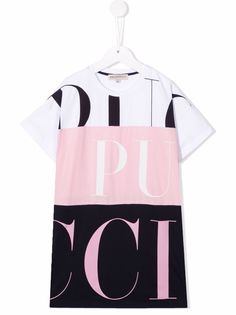 Emilio Pucci Junior футболка в стиле колор-блок с логотипом