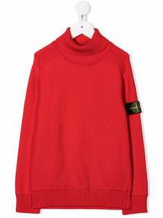 Stone Island Junior джемпер с высоким воротником и логотипом