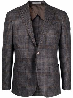 Corneliani однобортный пиджак в клетку