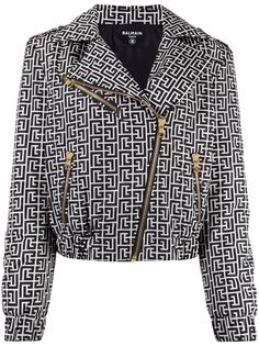 Balmain байкерская куртка с монограммой