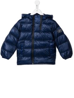 Emporio Armani Kids пуховик с нашивкой-логотипом