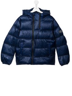 Emporio Armani Kids пуховик с нашивкой-логотипом