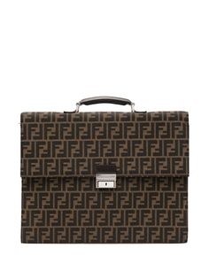 Fendi Pre-Owned портфель Zucca 1990-х годов с клапаном