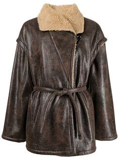 Muller Of Yoshiokubo пальто Buffalo из искусственной кожи с поясом