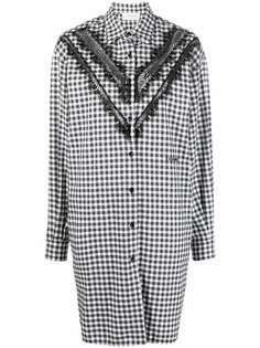 ERMANNO FIRENZE клетчатое платье-рубашка с кружевом