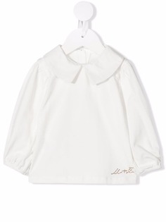 Miss Grant Kids блузка с вышитым логотипом