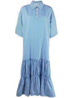 Sunnei ярусное платье-рубашка в полоску