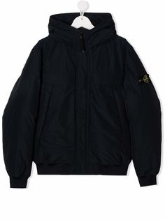 Stone Island Junior пуховик с нашивкой-логотипом