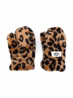 UGG Kids перчатки с леопардовым принтом