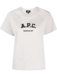 A.P.C. меланжевая футболка с логотипом