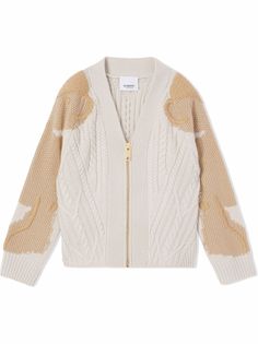 Burberry Kids кардиган Thomas Bear вязки интарсия