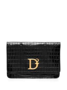 Dsquared2 клатч с тиснением под крокодила