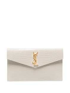 Saint Laurent клатч Uptown с тиснением под крокодила