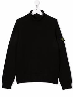 Stone Island Junior джемпер с высоким воротником и логотипом