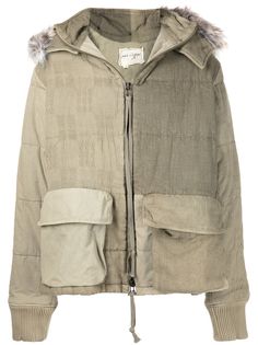 Greg Lauren куртка с капюшоном и мехом