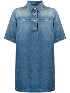 Off-White джинсовое платье мини с надписью