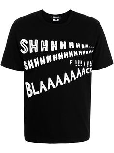 Black Comme Des Garçons футболка с надписью и круглым вырезом