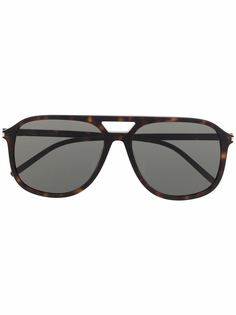 Saint Laurent Eyewear солнцезащитные очки-авиаторы черепаховой расцветки