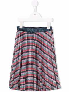 Billieblush плиссированная юбка в полоску с эффектом металлик