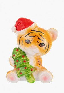 Фигурка декоративная Elan Gallery 6х4,5х8 см, Тигренок в шапке с елкой