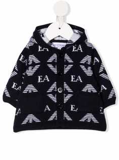 Emporio Armani Kids пальто с капюшоном и логотипом