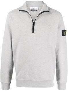 Stone Island толстовка с нашивкой Compass и воротником на молнии