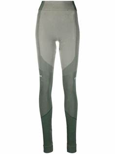 Off-White ATHL SHINY SEAMLESS LEGGINGS GREEN NO CO