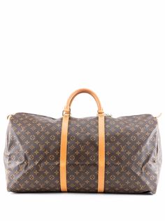 Louis Vuitton дорожная сумка Keepall Boston 60 1990-х годов с монограммой