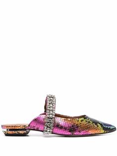 Kurt Geiger London мюли с тиснением под змеиную кожу