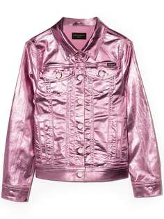 Dolce & Gabbana Kids джинсовая куртка с эффектом металлик