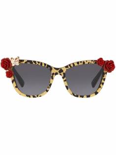 Dolce & Gabbana Eyewear солнцезащитные очки Blooming в оправе кошачий глаз