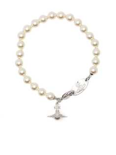 Vivienne Westwood браслет с искусственным жемчугом и декором Orb