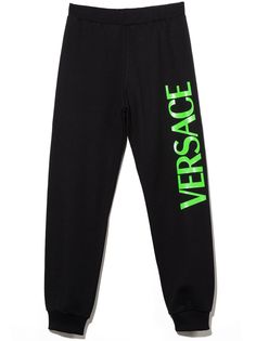 Versace Kids зауженные спортивные брюки с логотипом
