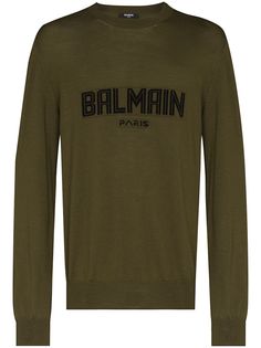 Balmain джемпер вязки интарсия с логотипом